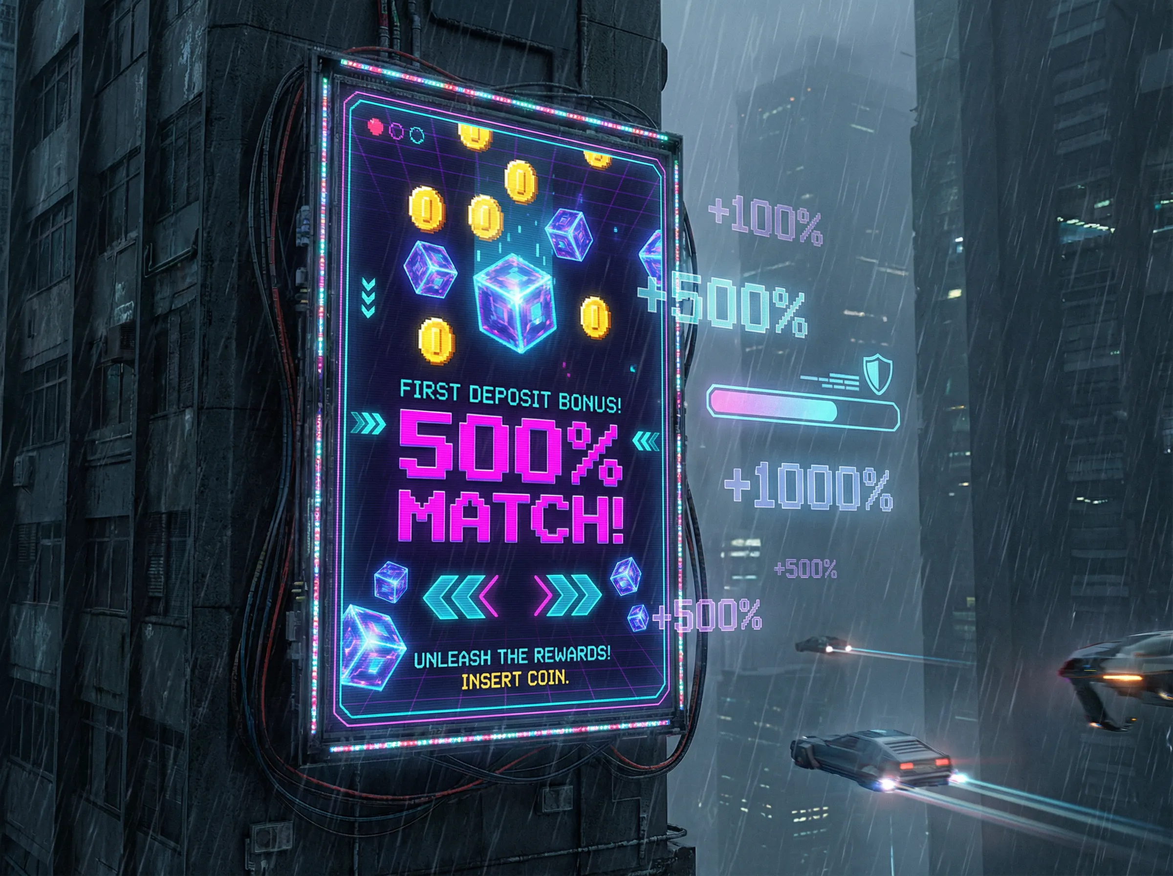 水果老虎机 首充狂欢夜复古街机广告牌 - 能量补给